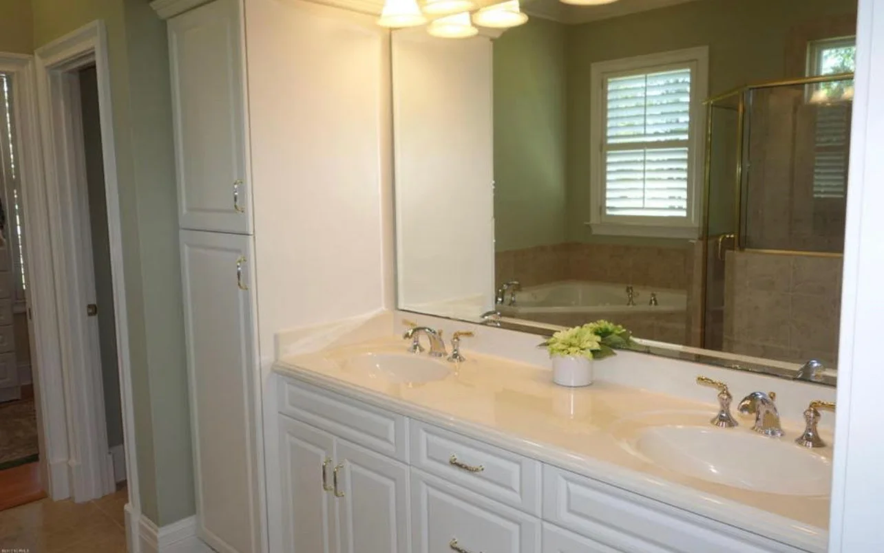 Bathroom vanity before renovation